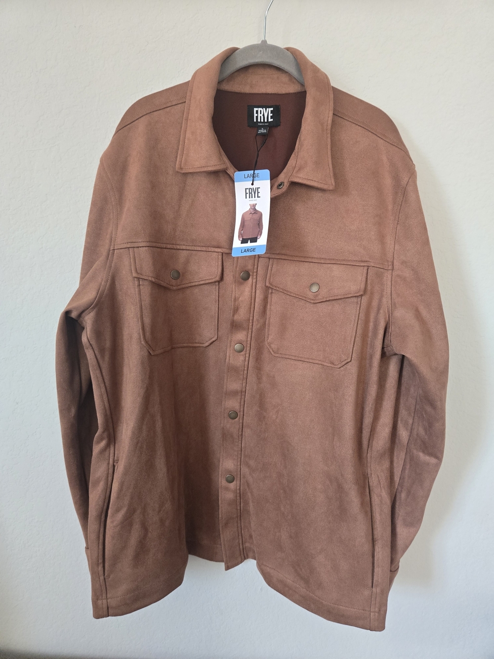 FRYE Men's UltraSuede Shirt Jacket in Brown